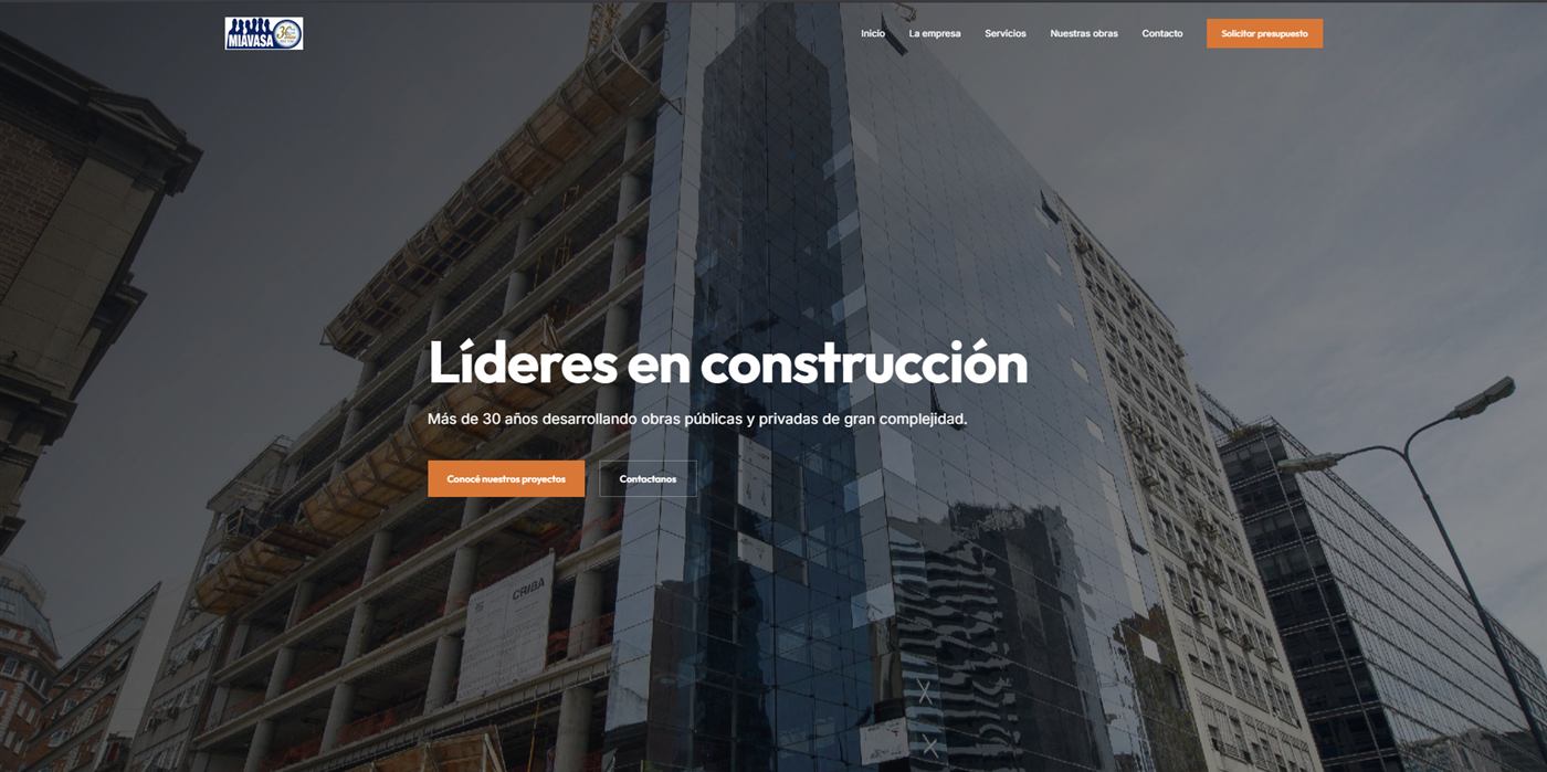 Sitio web de constructora Miavasa — versión nueva