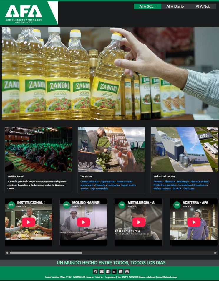 Sitio web AFA — versión anterior