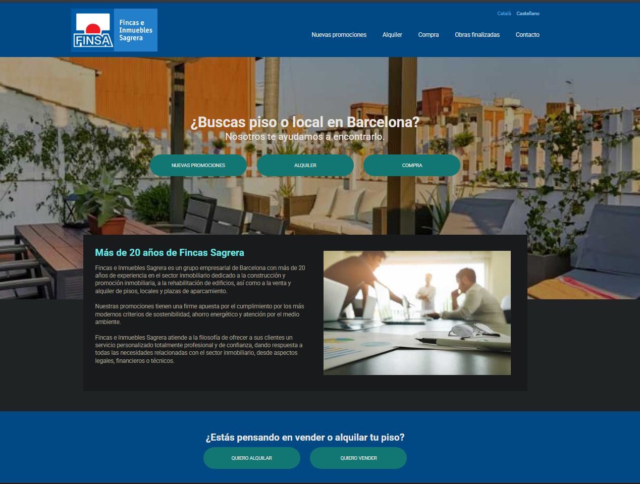 Sitio web Fincas Sagrera — versión anterior